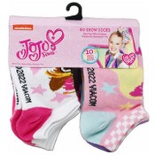 Wholesale - 10pk JOJO SIWA CHECK IT NS SOCKS SIZE 4-6, UPC: 193159188795